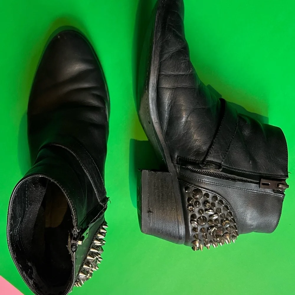 Sam Edelman Black Studded Ankle Boots - Picture 10 of 11